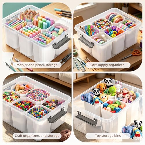 Citylife 17 QT Plastic Storage Bins Clear Storage Box with Lids Multipurpose Stackable Storage Containers for Organizing Tool, Craft, Crayon - size: 1 Pack-17 QT