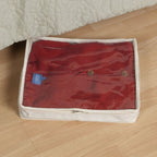 Household Essentials Lightweight Canvas Sweater Bag 2 Pack, Durable Canvas with Clear PEVA Top, 3-Sided Zipper, Perfect Fit for Shelving or Under the Bed - size: 2-Pack, style: Sweater Storage Bag