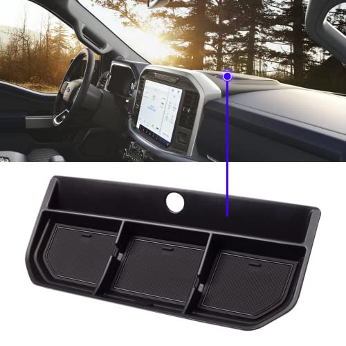 2024 2023 F150 Center Console Dash Storage Tray for 2021 2022 2023 2024 Ford F150 Dash Center Console Tray Ford F150 2022 Accessories F150 Dashboard Storage Organizer Sunglass Holder 2023 F150 - color: 2324Dash tray