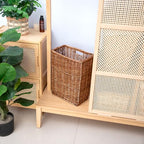 Storage Basket, 20L Slim Wicker Laundry Basket for Bedroom, Bathroom - Brown