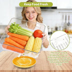 ZIJUND 4 Pack Fridge Organizer, Stackable Refrigerator Organizer Bins with Lids, BPA-Free Fridge Organizers and Storage Containers for Fruit, Vegetable, Food, Drinks, Cereals, Clear - size: 4 Bins（Have a XXXL size bin）