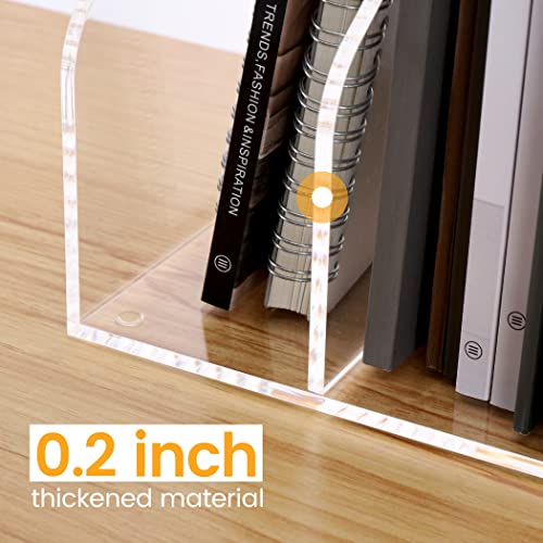 HeZone Desk File Organizer, Acrylic Magazine File Holder with 3 Vertical Compartments Rack File Sorter for Office Home Classroom Desk Organization, Clear… - style: 3 slots-A4