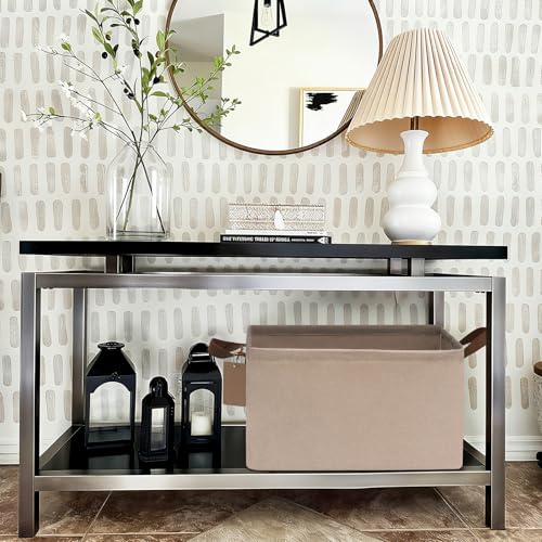 CHICVITA Storage Baskets for Shelves, Large Fabric Organizer Bins with Handles, Closet Organizers and Storage for Living Room, 16 ¾" L x 11" W x 9 ¾" H, Brown, 4-Pack - color: Brown 4-Pack, size: 16 ¾" L x 11" W x 9 ¾" H