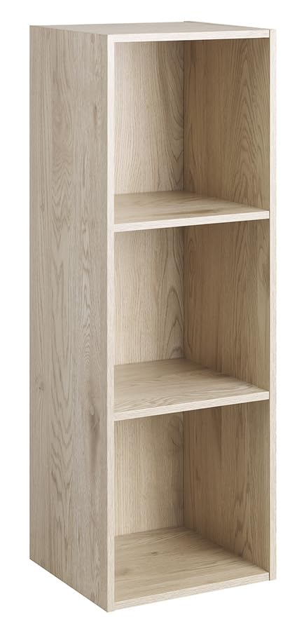 Whitmor Bookcase Storage Organizer, 3 Tier Stackable MDF Bookshelf, Open Storage Display Shelf - color: Sonoma Oak, size: 3 Cube, 12.7"L x 11.7"W x 35.5"H