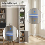 Casaphoria Space-Saving 72" Tall Narrow Bathroom Storage Cabinet, 6-Tier Slim Storage Cabinet with Adjustable Shelves, Anti-Tip Freestanding Display Shelf for Small Spaces, Apartments,White - size: 9.44"L×11.8"W×72.04"H