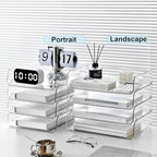Gagee 4 Pack Paper Organizer for Desk,Stackable Paper Tray Book Holder for Classroom,Office and More,Letter Tray Desk Organizer,Clear - size: 4 Horizontal