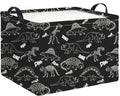 Rectangle Storage Basket with Handles,Collapsible Storage Bin,Books Box,Gift Basket(Black Line Dinosaur) - color: Black Line Dinosaur