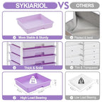 SYKIARIOL Rolling Cart with Drawers,Utility Cart With 8 Drawers and Wooden Tabletop for Living Room,Classroom,Bedroom,Bathroom,Dorm,Office,Purple - color: Purple
