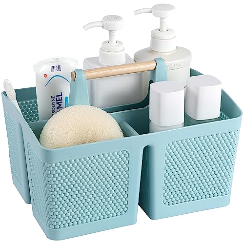 rejomiik Portable Shower Caddy Basket Plastic Cleaning Caddy Organizer Storage Tote with Handle for Bathroom, College, Dorm Room Essentials, Blue - color: Blue