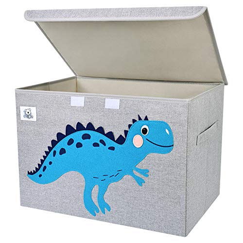 CLCROBD Foldable Large Kids Toy Chest with Flip-Top Lid, Collapsible Fabric Animal Toy Storage Organizer/Bin/Box/Basket/Trunk for Toddler, Children and Baby Nursery (Dinosaur) - color: Dinosaur
