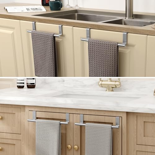 KES Over The Cabinet Door Towel Rack, Kitchen Towel Holder, Over The Cabinet Door Kitchen Towel Bar SUS304 Stainless Steel 2 Pack Brushed Finish, KTH200S26-2-P2 - color: Brushed Finish