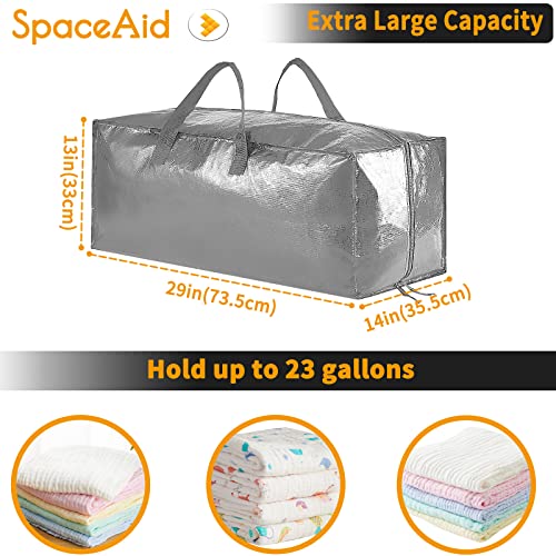 SpaceAid Heavy Duty Moving Bags, Extra Large Storage Totes W/Backpack Straps Strong Handles & Zippers, Alternative to Moving Boxes, Packing & Moving Supplies, Gley (10 Pack) - color: Grey, size: 10 Pack