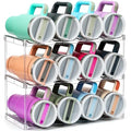 Design for Stanley 40 OZ & Large Bottles & Tumblers with Handle - Acrylic Water Bottle Organizer - Stackable Clear Wine Rack Cup Holder for Home Kitchen Pantry Shelf Countertop Cabinet, 3 Tier Hold 12 - size: 3 Tier for 12