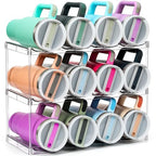 Design for Stanley 40 OZ & Large Bottles & Tumblers with Handle - Acrylic Water Bottle Organizer - Stackable Clear Wine Rack Cup Holder for Home Kitchen Pantry Shelf Countertop Cabinet, 3 Tier Hold 12 - size: 3 Tier for 12