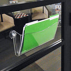 Azar Displays 250055 Clear Plastic Wall Mount File Holder with Suction Cups, 4-Pack - color: CLEAR, style: Suction Cup