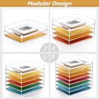 4 Tier Stackable Letter Tray, Acrylic Paper Organizer File Trays Paper Sorter, Clear Office Supplies Accessories for Letter/A4 Size Folders Documents 12.4inx8.86inx6.65in - style: Ultra-thin 4Tier trays