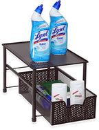 Simple Houseware Stackable Under Sink Cabinet Sliding Basket Organizer Drawer, Bronze - color: Bronze