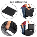 Mind Reader 61L Foldable Laundry Hamper, Clothes Basket, Lid, Wicker Design, Plastic, 18"L x 14.5"W x 21.25"H, Black - color: Black