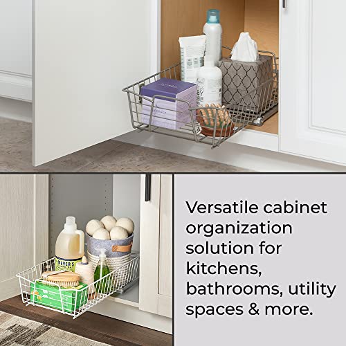 ClosetMaid Pull Out Cabinet Organizer, Heavy Duty, Slide Out Pantry Shelves Drawers for Kitchen, Bathroom, 5.25" H x 11.13" W x 20" D, White - color: White, size: 11-Inch One Tier