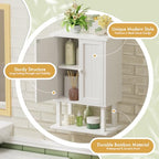 AmazerBath Bathroom Wall Cabinets, Bamboo Over The Toilet Storage Cabinet with Adjustable Shelves, Wall Mounted Medicine Cabinets with 2 Doors for Small Spaces, White, 9.0 x 15.7 x 23.8 Inches