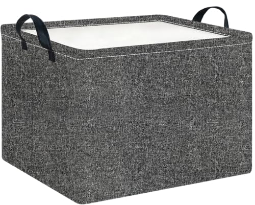 CLOCOR Rectangular Storage Basket,Collapsible Cute Pattern Storage Bin,Waterproof Books Box with Handles,Gift Basket(Grey) - color: Grey