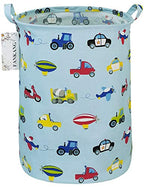 FANKANG Storage Basket, Nursery Hamper Canvas Laundry Basket Foldable with Waterproof PE Coating Large Storage Baskets for Kids Boys and Girls, Office, Bedroom, Clothes,Toys（Car） - color: Car