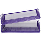 EASEPRES 2 Pack Stackable Desk Paper Tray, Metal Mesh Desktop Document Letter File Organizer for Office Home School, 13.5'' L x 9.75'' W x 5.5'' H, Purple - color: 2 Pack Purple