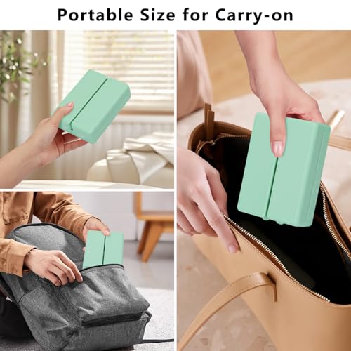 FYY 2 Pcs Daily Pill Organizer, 7 Compartments Portable Pill Case Travel Pill Organizer,[Folding Design] Pill Box for Purse Pocket to Hold Vitamins,Cod Liver Oil,Supplements and Medication-Green - color: Green, size: Large (1 Piece), Small (1 Piece)