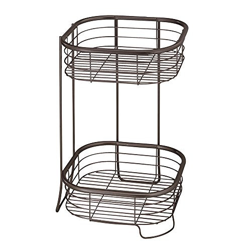 iDesign Forma Free Standing Bathroom or Shower Storage Shelves for Towels, Soap, Shampoo, Lotion, Accessories - 2 Tier, Bronze - color: Bronze