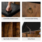 HOOBRO Shoe Storage Bench with Cushion, 32.3'' Entryway Bench with Lift Top Hidden Storage and Adjustable Shelves, Wooden Shoe Rack Bench for Entryway Bedroom, Rustic Brown and Black BF40HX01 - color: Rustic Brown + Black