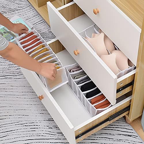 11-Compartment Closet Organizer - Lightweight Drawer Divider for Bras, Underwear & Socks, Durable Storage Box for Wardrobe Organization（Black） - color: Black, size: 11-grid