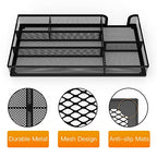Desk Drawer Organizer, Metal Mesh Dividers Organizer (Blak-2P, Small) - color: 2PC-Black-Small