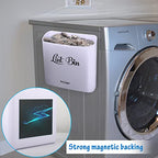 Picowe Magnetic Laundry Storage, Large Lint Holder Bin for Laundry Room, Space-Saving Trash Container Hanging on Dryer, Washer or Wall Mount (Gray White) - size: L Design - White