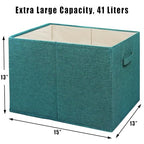 Simple Houseware 15 x 13 Inch Collapsible Fabric Storage Bin with Handles, 2 Pack, Turquoise - color: Turquoise