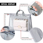 fazhongfa 6PCS Dust Bags for Handbags Clear Purse Storage Organizer Non-Woven Hanging Bag Closet with Zipper and Handle (XL Light Grey) - color: Light Grey