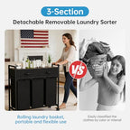 Laundry Sorter with 3 Section Pull Out Bags Rolling Laundry Basket Organizer with 2 Drawers Laundry Hamper with Shelves and Wheels for Laundry Room, Bathroom, Bedroom Organization (1 Tier) - size: 1 Tier
