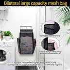 Hanging Collapsible Breathable Mesh Laundry Hamper,Fast Drying Portable Space Saving Storage Bag,Rv Laundry Hamper,Applied to College Dorm Rooms, Gym, Swimming and RV Travel (Black) - color: Black