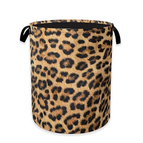 Laundry Hamper,Classic Leopard Laundry Basket,Wildlife Fur Print Portable Collapsible Laundry Room Organization Storage for Dorm Room,Nursery,Bathroom,Bedroom,16x20 Inch - color: Classic Leopard