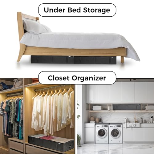 StorageExpert Closet Organizers and Storage - Maximize Space with Under Bed Storage Containers & Clothes Storage - Ideal Closet Organizer, Toy Storage Organizer & Underbed Storage (Black, 4 Pack) - color: Black, size: 4 Pack