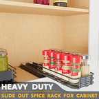 SpaceAid Pull Out Spice Rack Organizer for Cabinet, Heavy Duty Slide Out Seasoning Kitchen Organizer, Cabinet Organizer, with Labels and Chalk Marker, 4.5" W x10.75 D x2.5 H, 1 Drawer 1-Tier - style: 4.5" W, 1-Tier