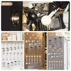Measuring Cup and Spoon Organizer, 24 Pack Adhesive Wood Hooks for Hanging with 12 Kitchen Conversion Chart Stickers, Kitchen Hooks for Space Saving Storage - style: 24 Pcs Wood Hooks with Stickers