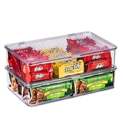 Sorbus Fridge Organizer & Pantry Storage with Lids- Clear Plastic Freezer Organizer Bins- MultiPurpose & Versatile Stackable Cabinet Organizers- Cosmetics,Office Supplies,Food Snack Organizers- 2 Pack - size: Small