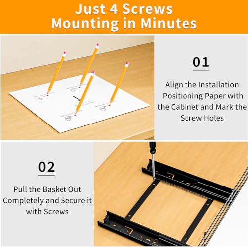 RCHYFEED Pull Out Spice Rack Organizer for Cabinet,Slide out Spice Organization for Inside Cabinets,Heavy Duty Seasoning Organizer Fits Kitchen and Pantry,Sauces,Canned (10.5''Wx10.5''Dx2.5''H) - size: 1 Tier-10.5''Wx10.5''Dx2.5''H