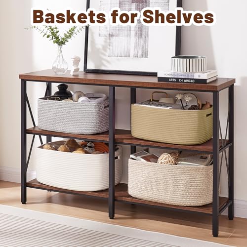 OIAHOMY Storage Basket for Shelves, Closet Cube Storage Bins Baskets for Clothes Blanket Towels, Baby Nursery, Toy Baskets Box, Woven Rope Basket, 15.75 * 11.81 * 7.09 IN, 2 Packs Mixed Pink - color: Mixed Pink, size: 15.75*11.81*7.09