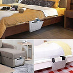 Fengtaike Useful Multi Grey Bed Storage Pockets Felt Bedside Hanging Storage Phone Remote Control Organizer Holder with 2 Inner Pockets for Bed Table Sofa