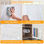 Kitchen Cabinet Straw Holder: Acrylic Organizer and Hanging Lid Rack with Adhesive for Door – Cup Tumbler Accessories Storage Set