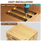 Jolitac Bamboo Pull Out Spice Rack for Cabinet, Slide Out Drawers, Space-Saving Seasoning Kitchen Pantry Sliding Vertical Organization, Easy to Install, 9.1" Wide, 3 Drawers(1.85" Wide), 2-Tier - size: 9.1" Wide, 3 Drawers(1.85" Wide), 2-Tier