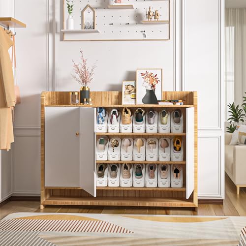 Neprock Shoes Slots Organizer for Closet, Shoe Rack Organizador De Zapatos for Closet Organization, Shoe Slots Organizer Shoe Storage Shoe Holder Space Saver for Entryway(12 Pack)(White) - color: White, size: 12 Pack