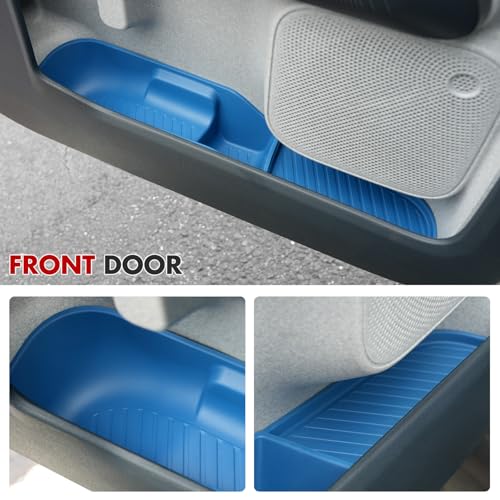 Mabett Door Side Storage Tray for Ford Maverick 2022-2025 Accessories(Not Fit 2026), TPE Front and Rear Doors Storage Insert Organizer Boxs 4PCS Set Fit Maverick(Blue) - color: Blue
