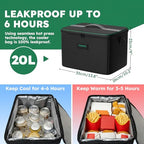 112L Large Capacity Car Trunk Organizer with 20L Insulated Fresh-Keeping Bag, Heavy-Duty 600D Waterproof Oxford Collapsible Storage for SUV, Sedan, Truck, 2 Securing Hooks & Reflective Strips - size: 112l (With Insulated Cooler)